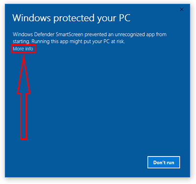 Windows protected my PC Error